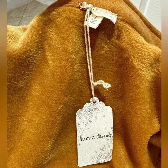 Hem & Thread Small Camel Ruffled Soft Warm
Military Double Breasted Moto - Picture 5 of 7